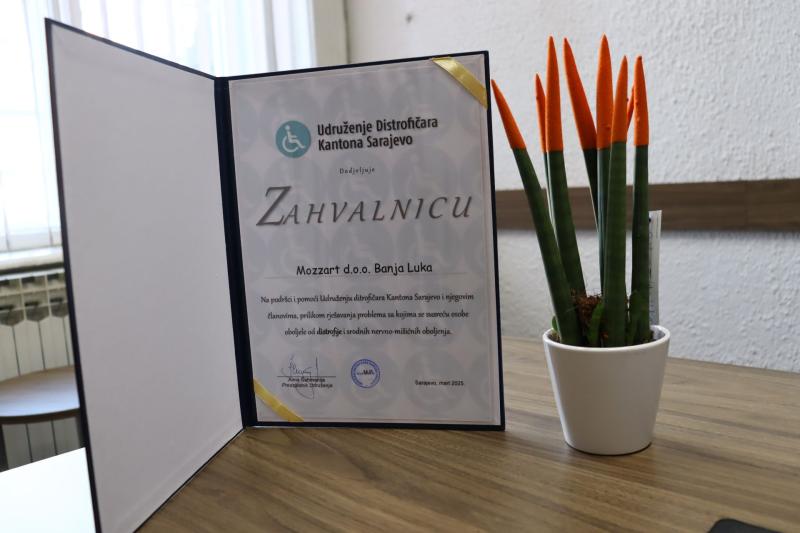 Kompanija Mozzart d.o.o. pružila podršku Udruženju distrofičara KS 1